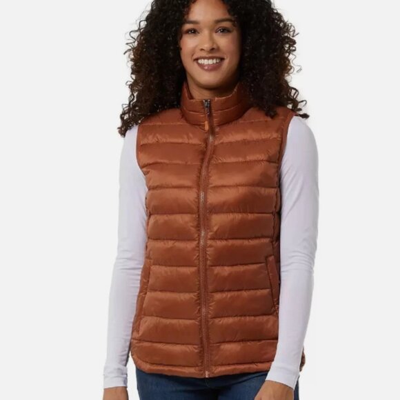 32 Degrees Ladies Insulated Puffer Vest - Orange - Size L - Picture 1 of 7